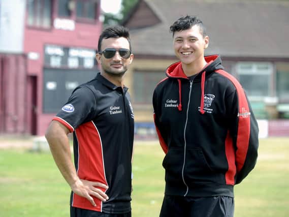 Former Stenhousemuir Cricket Club professional Rushdie Jappie (left) was a big hit during his time with the club