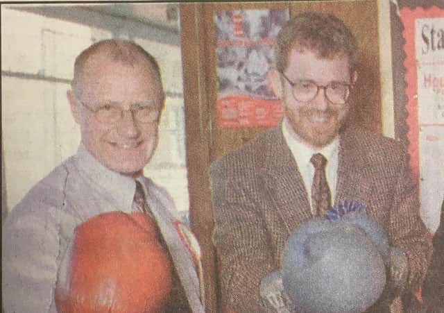 Dennis Canavan (left) and Gordon Millar (Conservative) pictured at a pre-election hustings debate.