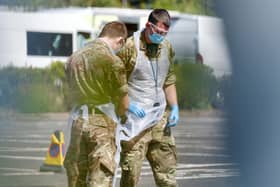 The British Army conducting tests in David's Loan, Langlees