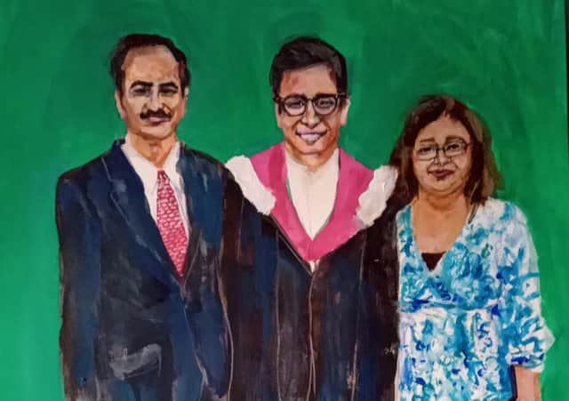 Mr Seth, an associate specialist surgeon at Forth Valley Royal Hospital is among those key workers to feature in a new exhibition by Karen Strang.