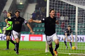 Bob McHugh's time at Falkirk is best remembered for his late goals against Hibs in the 2016 Scottish Premiership play-off semi final matches