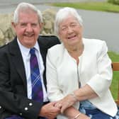 Tom and Jean Craig celebrating their Diamond Wedding anniversary on 15-06-20.  Pic: Michael Gillen.