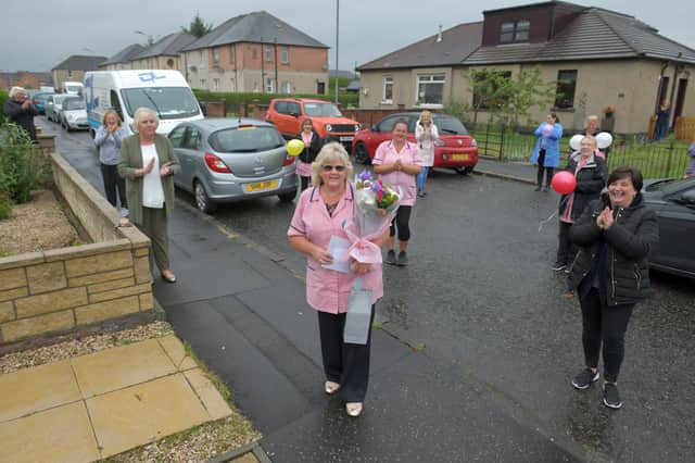 Lorraine Lynch is retiring from her role as a home carer with Falkirk Council after 31 years.   Pic: Michael Gillen