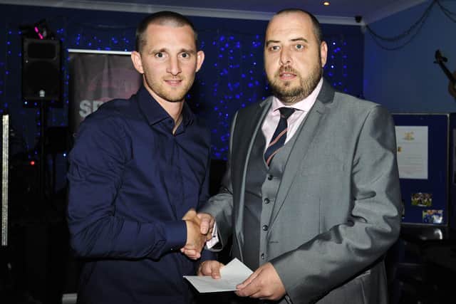 Boness United chairman Iain Muirhead (right) is thrilled at the prospect of the club playing in the Lowland League next season.