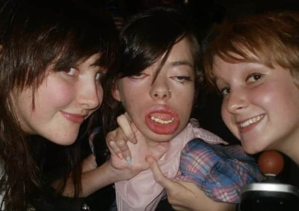 Cara McDonald (centre) in an old photo with her friends Kirsteen Oliver and Katy Goram.