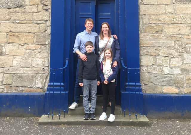 Moray and Jane Melhuish with their children Struan and Orla at their new home, Annet House.