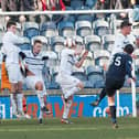 Millar's stunning free-kick splits the Raith wall and gives Falkirk a 4-2 lead - Raith Rovers against Falkirk FC at Starks Park, Kirkcaldy