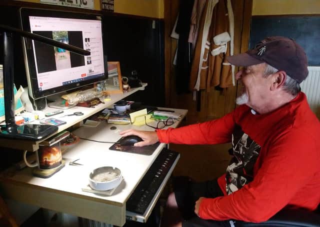 Getting back online...Arthur Bisset has been supported by his family but believes the guide will be a huge support to others who, like him, have aphasia.