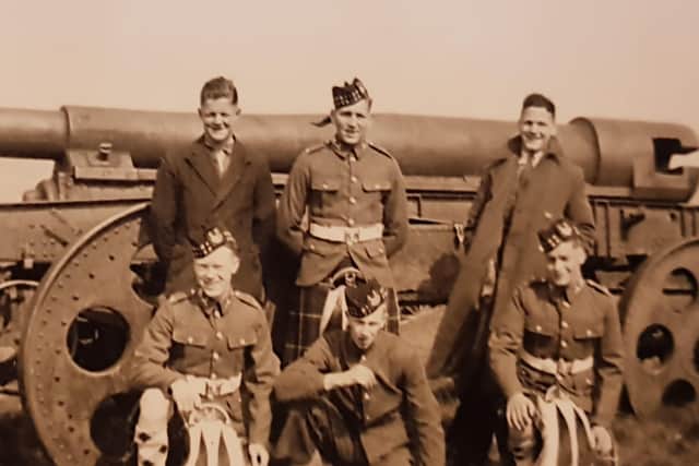 Donald Smith took this picture of his comrades in Scotland before they travelled to France. Sadly, none of them made it back home.