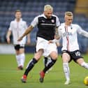 Craig Sibbald (pictured being challenged by Rovers' Ryan Stevenson) netted twice as the Bairns won 4-1 in Kirkcaldy