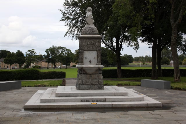 The newly refurbished fountain