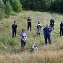 Representatives from the organisations involved in the project. It  is part of a wider partnership between Keeping Larbert & Stenhousemuir Beautiful; local police; Larbert High School. Stenhousemuir FC Warriors in the Community; Councillor Gary Bouse; Councillor Laura Murtagh and Carron Bathrooms.  Pic: Michael Gillen
