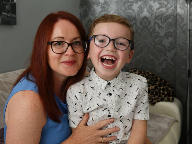 Natalie Tait and son Aydan Tait-Crossan (pictured) walked a million steps along with friends Michelle Cairney and daughter Beth.  Pic: Michael Gillen.