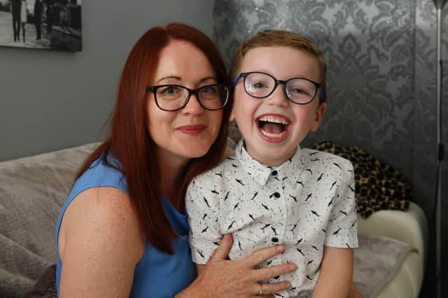 Natalie Tait and son Aydan Tait-Crossan (pictured) walked a million steps along with friends Michelle Cairney and daughter Beth. Pic: Michael Gillen.