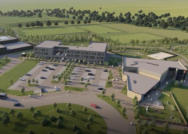 An artist’s impression of the  £60.7 million site which  will be home to three schools and leisure facilities.
