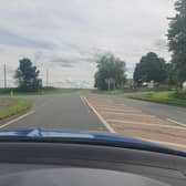 The stretch of the A803 between Champany Inn and the M9, at the junction with the A904 and the dairy farm.