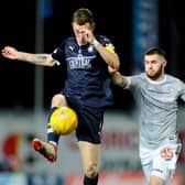 Aaron Muirhead and Aiden Keena in action when Falkirk met Dunfermline.