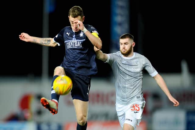 Aaron Muirhead and Aiden Keena in action when Falkirk met Dunfermline.