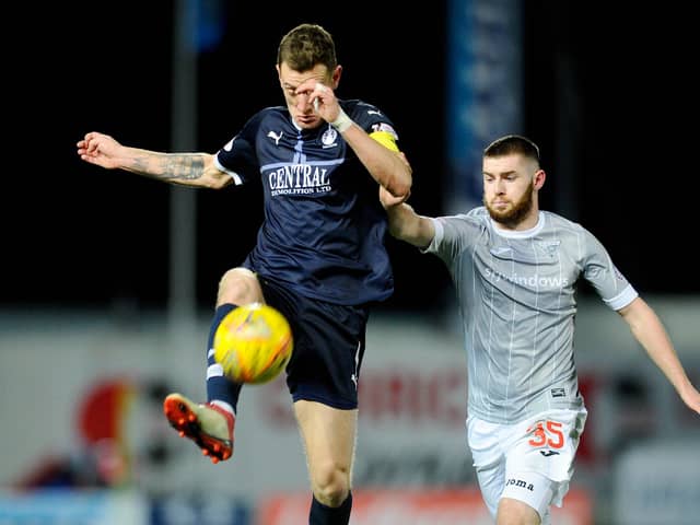 Aaron Muirhead and Aiden Keena in action when Falkirk met Dunfermline.