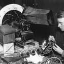 Television pioneer John Logie Baird at work