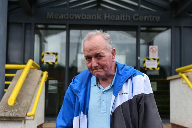David Aitken feels let down by Parkhill Medical Practice, based inside Meadowbank Health Centre. Pic: Michael Gillen.