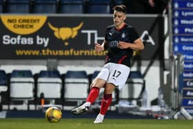 RobbieLeith has been making an impact and hit the post against Hearts. Picture: Michael Gillen