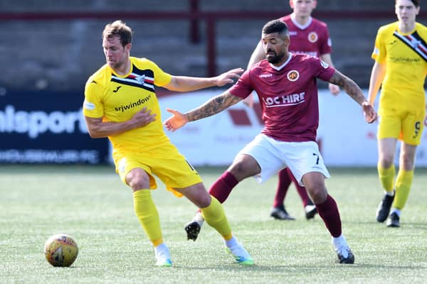Former Rangers defender Steven Whittaker  and Warriors' Callum Tapping 7.