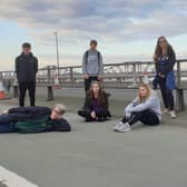 Explorer Scouts on their Forth Bridge walk