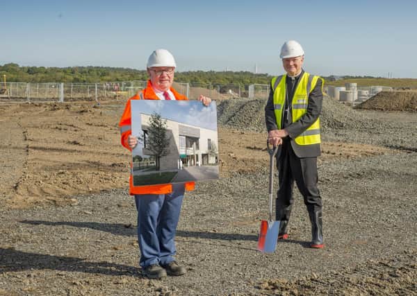 Executive councillor for education David Dodds and Archbishop Leo Cushley at the site of the new home for Holy Family Primary School in Winchburgh.