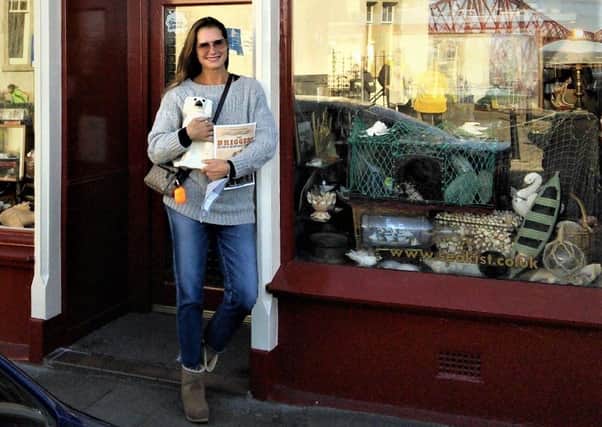 Hollywood actress Brooke Shields at the Sea Kist shop in South Queensferry.
