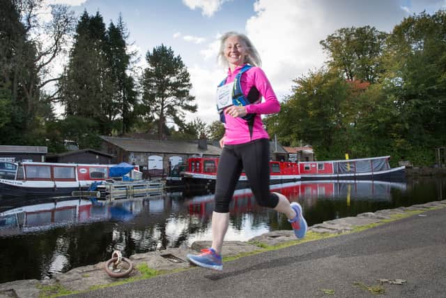 Tracey Curle from Linlithgow, out and about running in Linlithgow as she prepares for the virtual London Marathon on Sunday.

Picture Robert Perry 29th Sept 2020