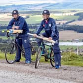 In the saddle...Craig Wallace and Ali Evans prepare for Cycle4Con, pictured here at Strathearn. (Pic: Donald MacLeod)