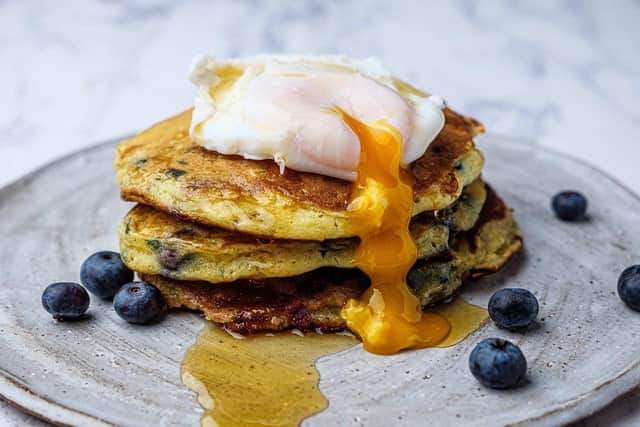 Whet your appetite...for a tasty brunch of blueberry and cottage cheese pancakes, a recipe donated by Simon to help Stand Up To Cancer this month.