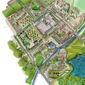 An artist's impression of how the new village of 3400 homes would look.