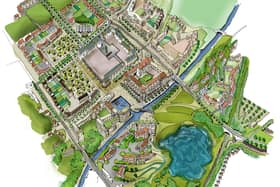 An artist's impression of how the new village of 3400 homes would look.