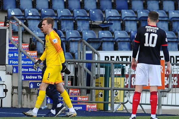Robbie Mutch troops off after his dismissal against Forfar (Pic by Michael Gillen)