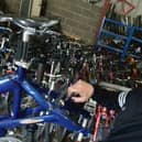 Linlithgow mechanic Steven Murphy gets a bike ready for the road