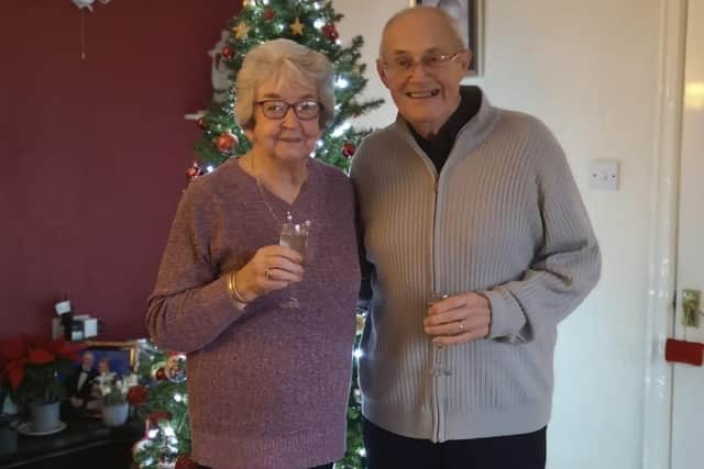James (Jim) aged 81 and Sandra Hannah (nee Martin) aged 79, were married in Denny Parish Church on 14th December 1960.