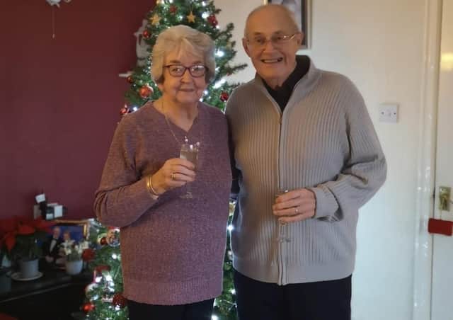 James (Jim) aged 81 and Sandra Hannah (nee Martin) aged 79, were married in Denny Parish Church on 14th December 1960.