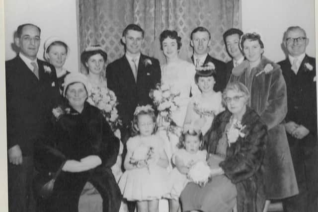 Jim and Sandra Hannah on their wedding day, 60 years ago.