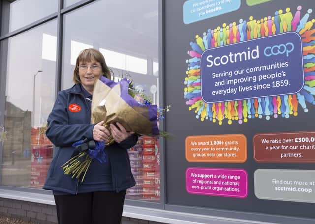 The new Scotmid store in Bo’ness was officially opened by Helen Veitch, who has been with the society for 36 years