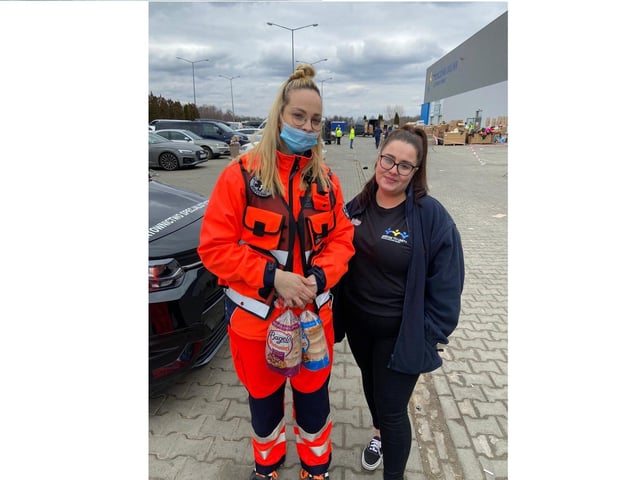Members of Bridge to Unity, from Emsworth, delivering supplies to the border between Poland and Ukraine to help Ukrainian refugees