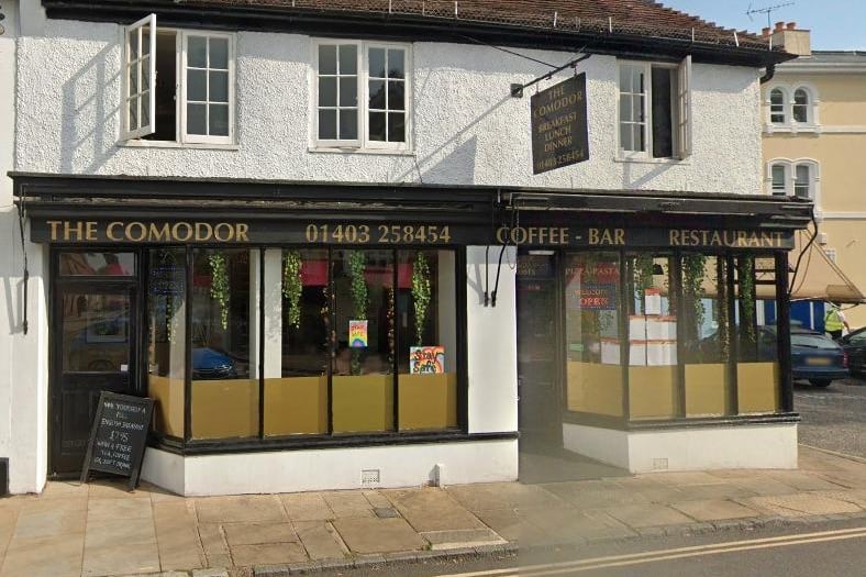 The Comodor Cafe in South Street, Horsham, received 4.3 stars out of five with 139 Google reviews.