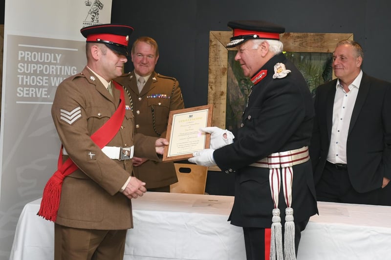 During the ceremony, the Lord Lieutenant presented a prestigious award to Sgt Stephen Grant, also from the of the 3rd Battalion The Royal Anglian Regiment, in recognition of his service at home and abroad.