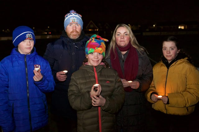 The Adair family attended the candlelight walk in Banbridge. 03208am