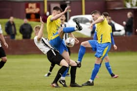 Dunipace v Lochore Welfare; 14/05/2023; WHITBURN; Central Park, Main Street, Whitburn; Falkirk Council; Scotland; (Picture: Alan Murray)