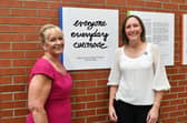 Unveiling the sculpture, Jane Hall, former NHS Forth Valley nurse and member of NHS Forth Valley's organ donation committee and Dr Helen Tyler, regional clinical lead for organ donation. Pic: Michael Gillen