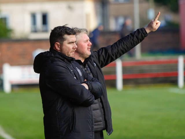 Gordon Herd (left) is going for a 14th straight win as Linlithgow Rose boss this Saturday (Pic by Scott Louden)