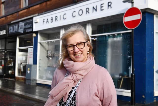 Fabric Corner manager Lorraine Fleming. Picture: Michael Gillen.