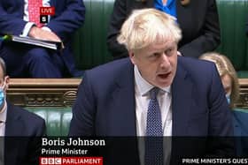 Prime Minister Boris Johnson speaks in the House of Commons. Picture: BBC